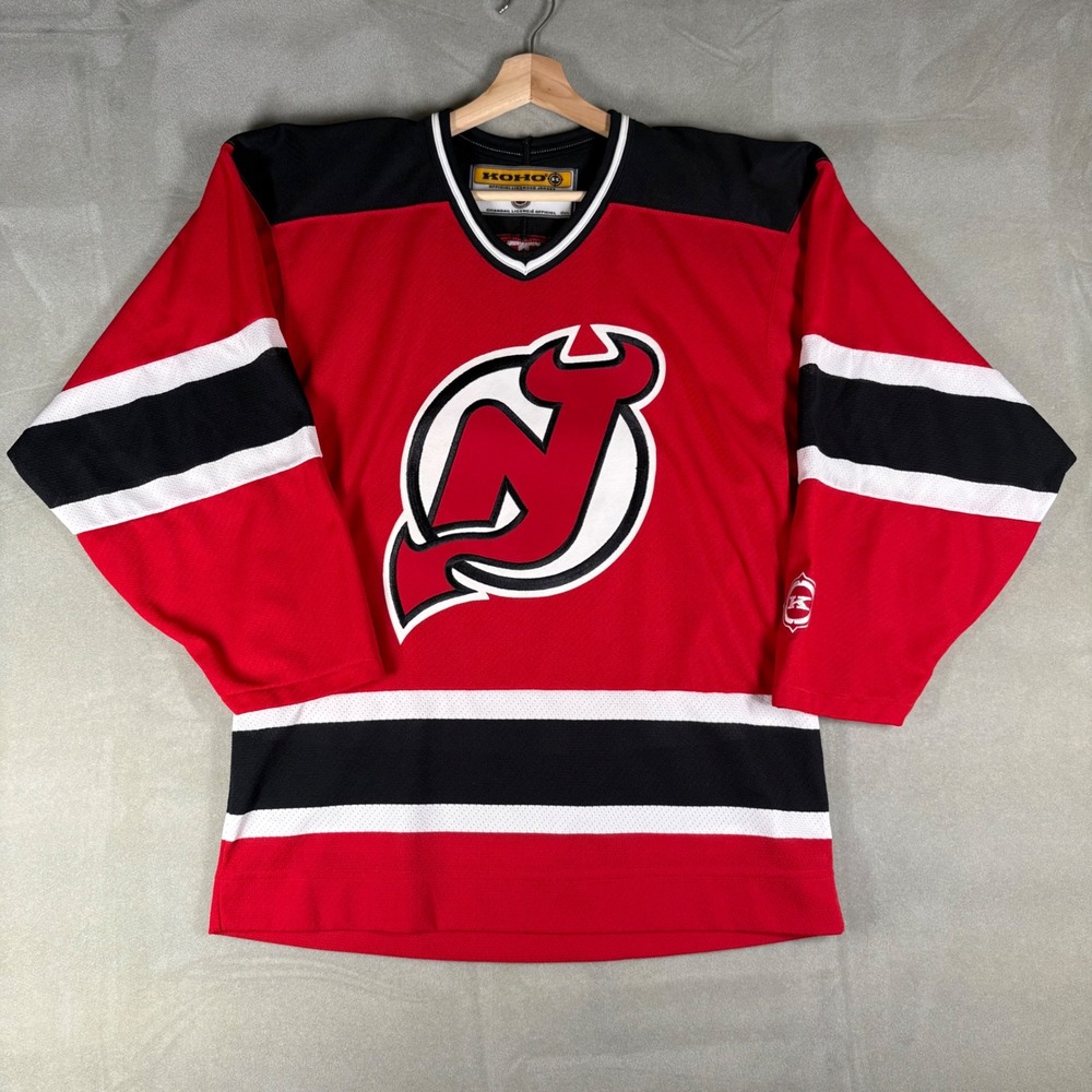 Vintage Koho New Jersey Devils NHL Hockey Jersey Red Black Mens Small Canada